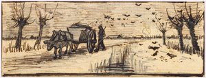 Carro di buoi nella neve, da una serie di quattro disegni che rappresentano le quattro stagioni da Vincent van Gogh